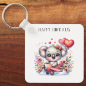 Verjaardag van vliegende koala sleutelhanger (Voorkant)