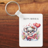 Verjaardag van vliegende koala sleutelhanger (Voorkant)