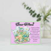 Verjaardag van vriendinnetje fee briefkaart (Staand voorkant)