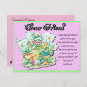 Verjaardag van vriendinnetje fee briefkaart (Voorkant / Achterkant)