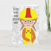 Verjaardag van vrouwelijke ingenieur kaart (Voorkant)