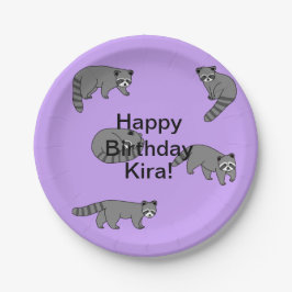 Verjaardag van wasberen papieren bordje