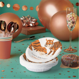 Verjaardag van Wild One Safari Tiger Kind Papieren Kommen
