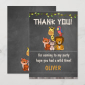 Verjaardag van wilde safaridierenDank u Kaart (Voorkant / Achterkant)