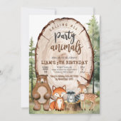 Verjaardag van Woodland Animals Party Forest Kaart (Voorkant)