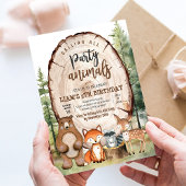 Verjaardag van Woodland Animals Party Forest Kaart