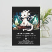 Verjaardag van Woodland Digital Dragon Kaart (Staand voorkant)