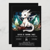 Verjaardag van Woodland Digital Dragon Kaart (Voorkant / Achterkant)