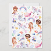 Verjaardag van zeemeerminnen en eenhoorns kaart (Achterkant)
