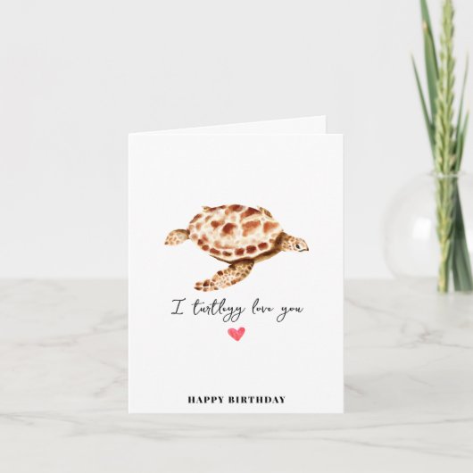 Verjaardag van zeeschildpad kaart (Voorkant)
