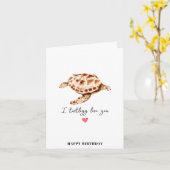 Verjaardag van zeeschildpad kaart (Gele Bloem)