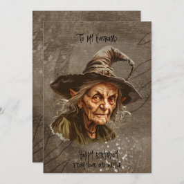 Verjaardag van zijn oude heks feestdagenkaart