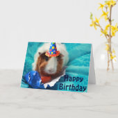 Verjaardag varken kaart (Gele Bloem)