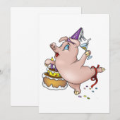 Verjaardag varkens Uitnodigingen (Voorkant / Achterkant)