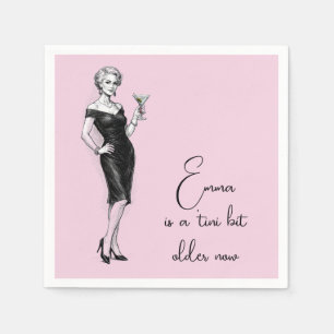 Verjaardag Verfijnde Vrouw Met Martini Servet