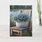 Verjaardag Vergeet-me niet bloem mand Kaart (Voorkant)