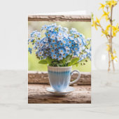 Verjaardag Vergeet-me-niet boeket in het raam Kaart (Gele Bloem)