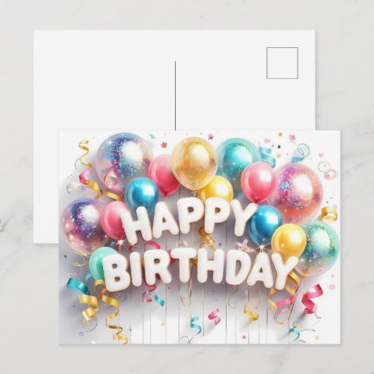Verjaardag verjaardagskaarten, bulk, betaalbaar briefkaart (Voorkant / Achterkant)