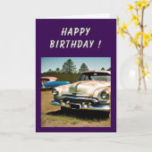 Verjaardag verlaten auto 1950 kaart (Gele Bloem)