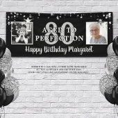 Verjaardag VEROUDERD TOT PERFECTIE Zwarte Zilveren Spandoek