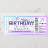 Verjaardag Verrassing Flight Gift Ticket Sjabloon Kaart (Voorkant)