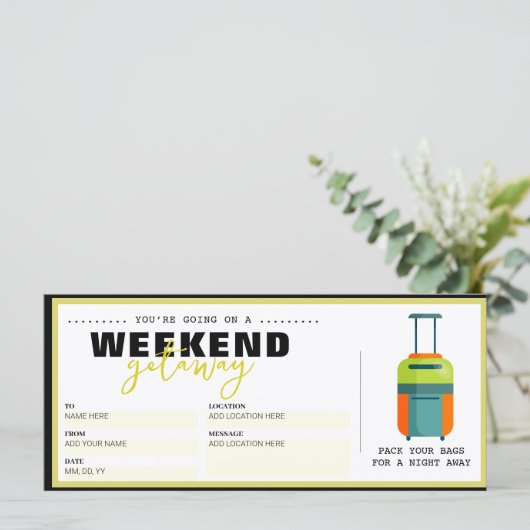 Verjaardag Verrassing Reiscadeaubon (Staand voorkant)