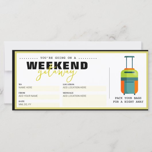 Verjaardag Verrassing Reiscadeaubon (Voorkant)