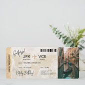 Verjaardag verrassingsboardingtrip Ticket Kaart (Staand voorkant)