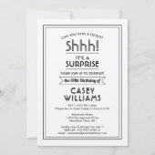 Verjaardag verrassingsfeest Shhh! Eenvoudig Elegan Kaart (Voorkant)