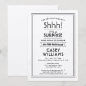 Verjaardag verrassingsfeest Shhh! Eenvoudig Elegan Kaart (Voorkant / Achterkant)