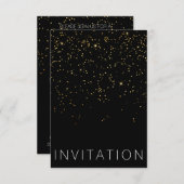 Verjaardag Verrassingsfeestuitnodiging Gouden Conf Kaart (Voorkant / Achterkant)