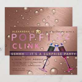 Verjaardag verrassingsroos goud champagne ELKE LEE Kaart