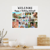 Verjaardag Verwelkoming 18 Foto Collage Op Maat Poster (Keuken)