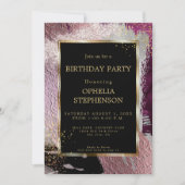 Verjaardag | Vette nep metalen Cassis penseelstree Kaart (Voorkant)