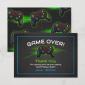 Verjaardag Video Game Kids Bedankkaart (Voorkant / Achterkant)