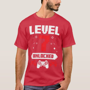 Verjaardag videogames 7-jarige gamer cadeau niveau t-shirt