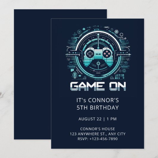 Verjaardag Videospel Kaart (Voorkant / Achterkant)