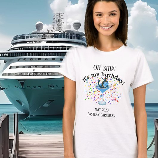 Verjaardag viering Geen schip reis vakantie T-shirt
