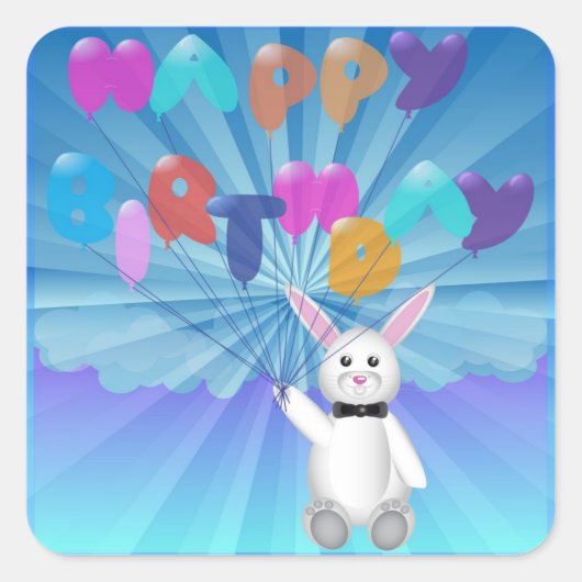 verjaardag vierkante sticker (Voorkant)