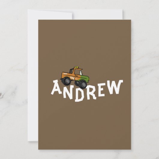 Verjaardag vierwielige vrachtwagen kaart (Achterkant)