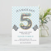 Verjaardag vijfde race dag kaart (Staand voorkant)