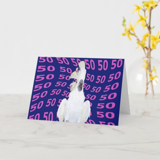 Verjaardag vijftig kaart (Gele Bloem)