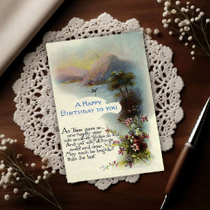 Verjaardag Vintage 1917 Meer Zwaluwen Verjaardag  Briefkaart