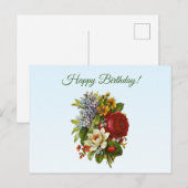 Verjaardag Vintage Bloemstuk Briefkaart (Voorkant / Achterkant)