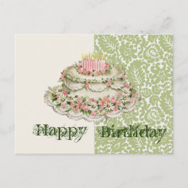 Verjaardag Vintage Cake Ansichtkaart Briefkaart