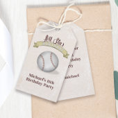 Verjaardag Vintage Honkbal Retro Aangepast Cadeaulabel