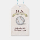 Verjaardag Vintage Honkbal Retro Op Maat Cadeaulabel (Voorkant)