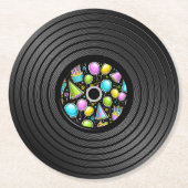 Verjaardag Vinyl Record Ronde Kartonnen Onderzetter (Voorkant)