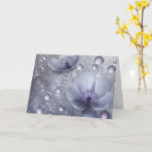 Verjaardag Violet Cosmos en Dew Drops Kaart (Gele Bloem)