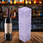 Verjaardag violette confetti elegant feest wijn<br><div class="desc">Een trendy violette achtergrond. Versierd met confetti. Personaliseer en voeg een naam,  leeftijd en datum toe.</div>